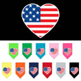 Load image into Gallery viewer, Pet and Dog Bandana Screen Printed, "American Flag Heart"
