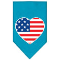 Load image into Gallery viewer, Pet and Dog Bandana Screen Printed, "American Flag Heart"
