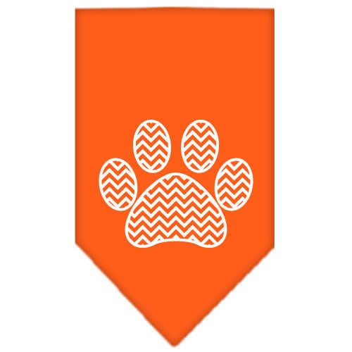 Pet and Dog Bandana Screen Printed, "Chevron Paw"