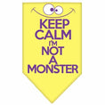 Load image into Gallery viewer, Pet and Dog Bandana Screen Printed, "Keep Calm, I'm Not A Monster"
