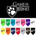 Load image into Gallery viewer, Pet and Dog Bandana Screen Printed, "Game of Bones"
