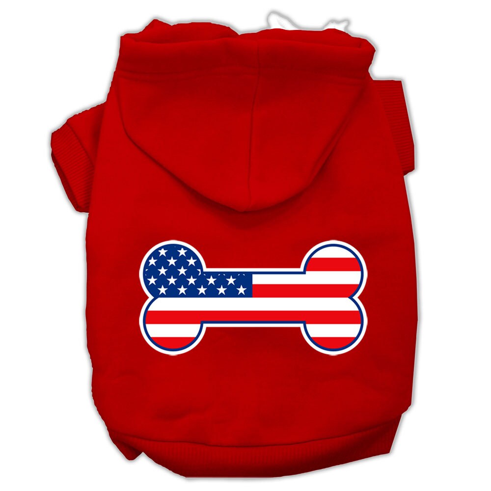 Pet Hoodie "Bone Shaped American Flag"