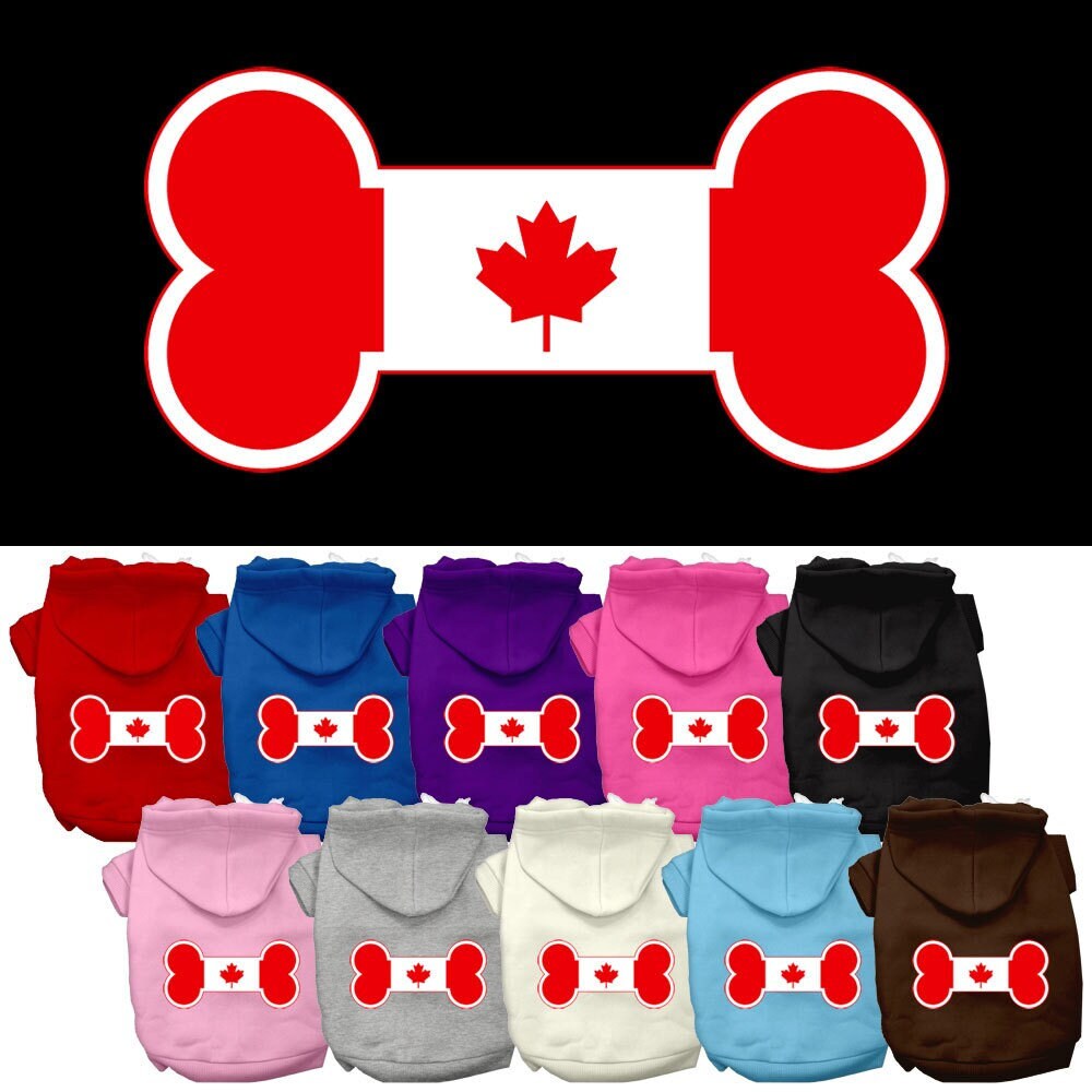 Pet Hoodie "Bone Shaped Canadian Flag"