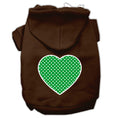 Load image into Gallery viewer, Pet Hoodie "Green Swiss Dots Heart"
