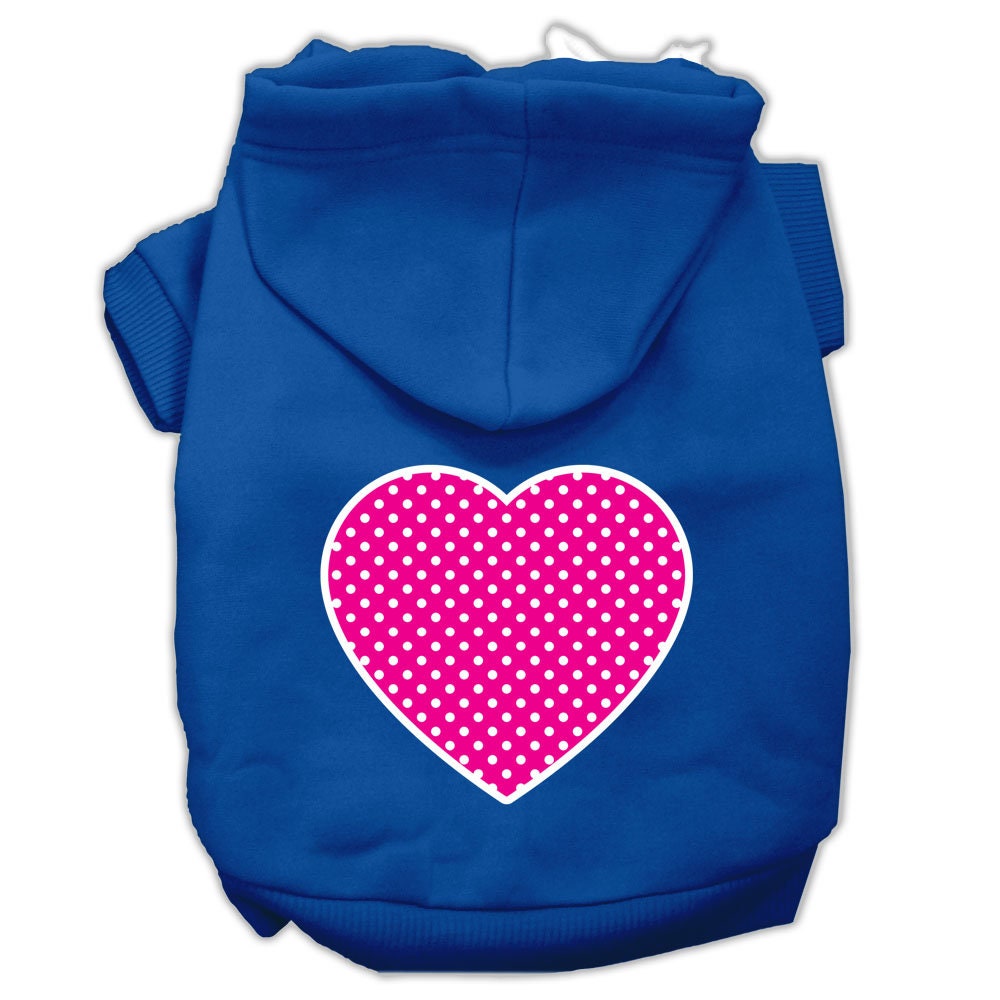 Pet Hoodie "Pink Swiss Dots Heart"