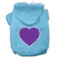 Load image into Gallery viewer, Pet Hoodie "Purple Swiss Dots Heart"
