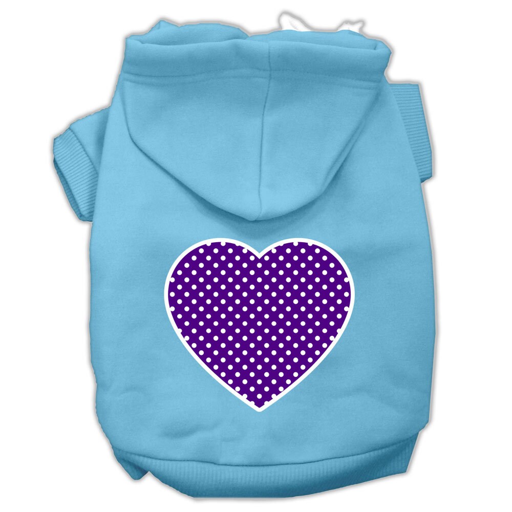 Pet Hoodie "Purple Swiss Dots Heart"