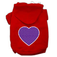 Load image into Gallery viewer, Pet Hoodie "Purple Swiss Dots Heart"
