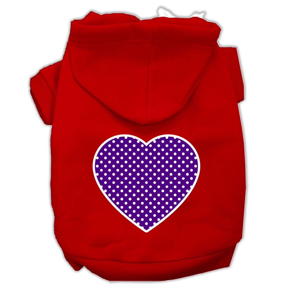Pet Hoodie "Purple Swiss Dots Heart"