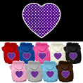 Load image into Gallery viewer, Pet Hoodie "Purple Swiss Dots Heart"

