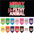 Load image into Gallery viewer, Christmas Pet and Dog Bandana, "Merry Christmas, Ya Filthy Animal"
