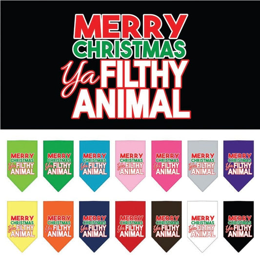 Christmas Pet and Dog Bandana, "Merry Christmas, Ya Filthy Animal"