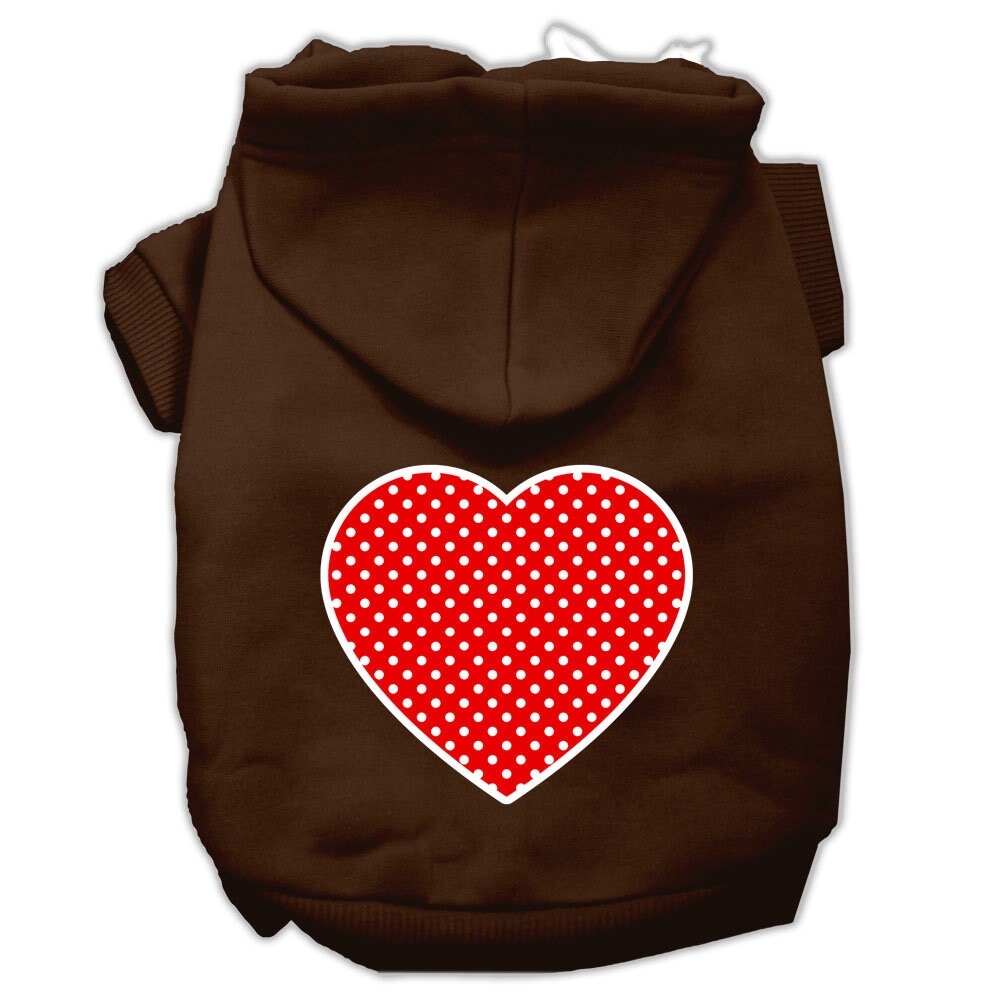 Pet Hoodie "Red Swiss Dots Heart"
