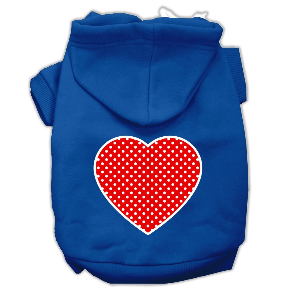 Pet Hoodie "Red Swiss Dots Heart"