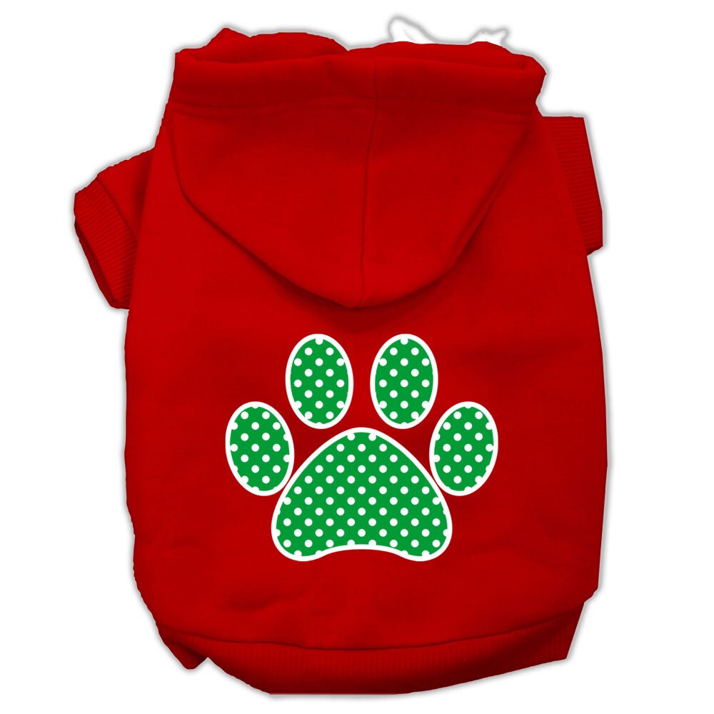 Pet Hoodie "Green Swiss Dots Paw"