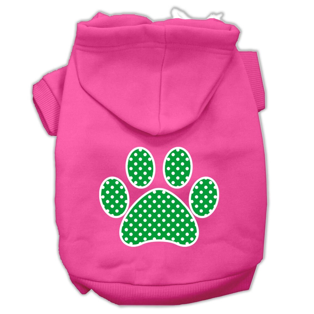 Pet Hoodie "Green Swiss Dots Paw"