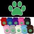 Load image into Gallery viewer, Pet Hoodie "Green Swiss Dots Paw"

