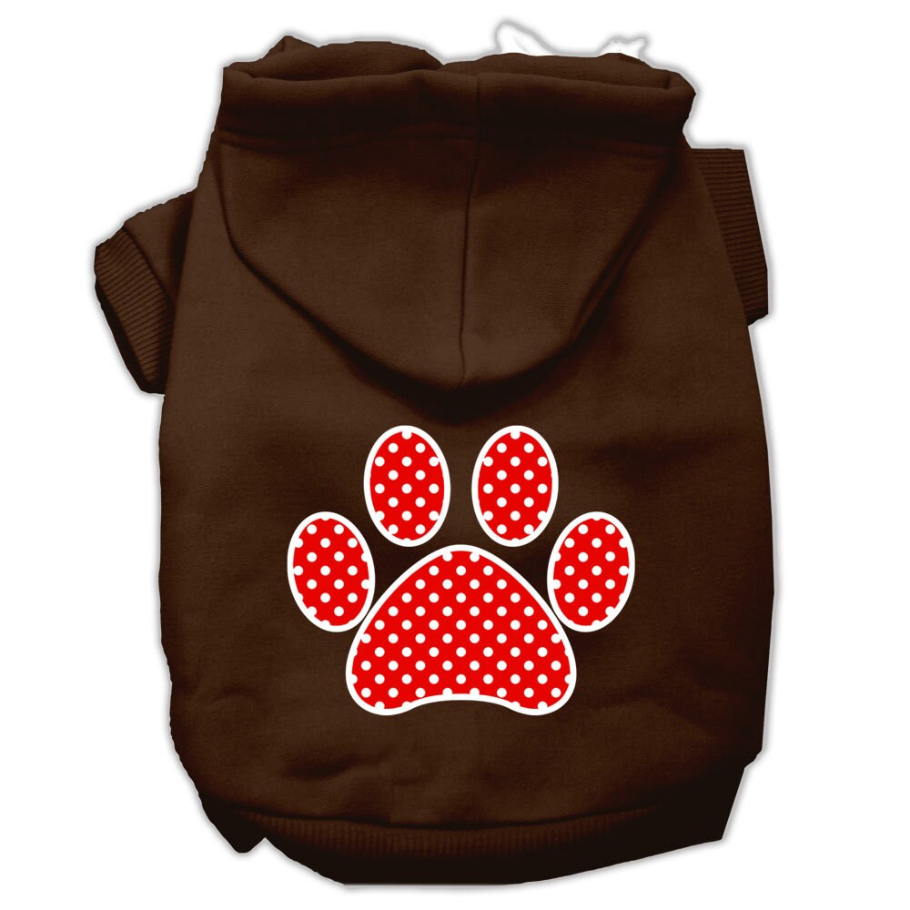 Pet Hoodie "Red Swiss Dots Paw"
