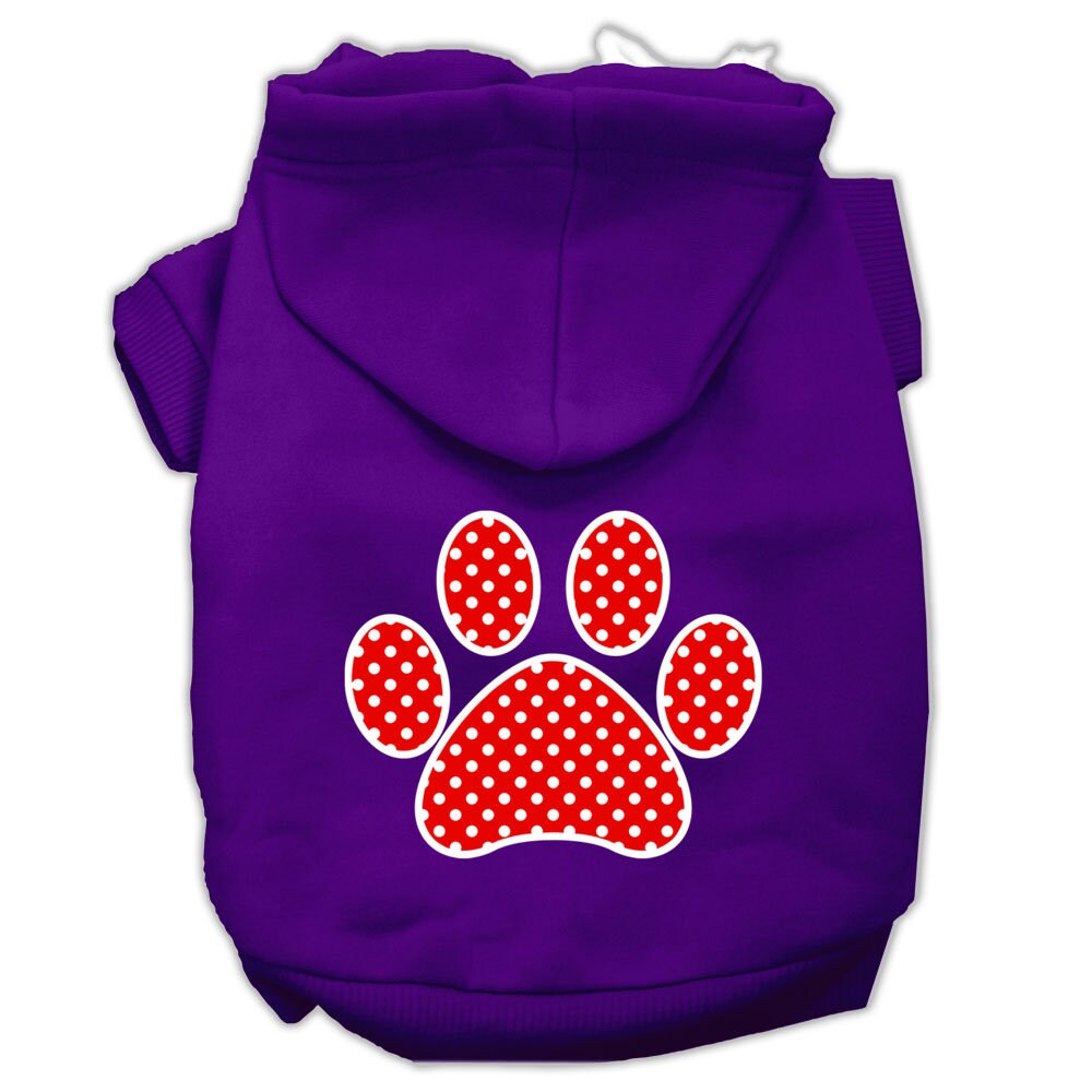 Pet Hoodie "Red Swiss Dots Paw"