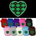Load image into Gallery viewer, Pet Hoodie "Green Argyle Heart"
