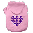 Load image into Gallery viewer, Pet Hoodie "Purple Argyle Heart"
