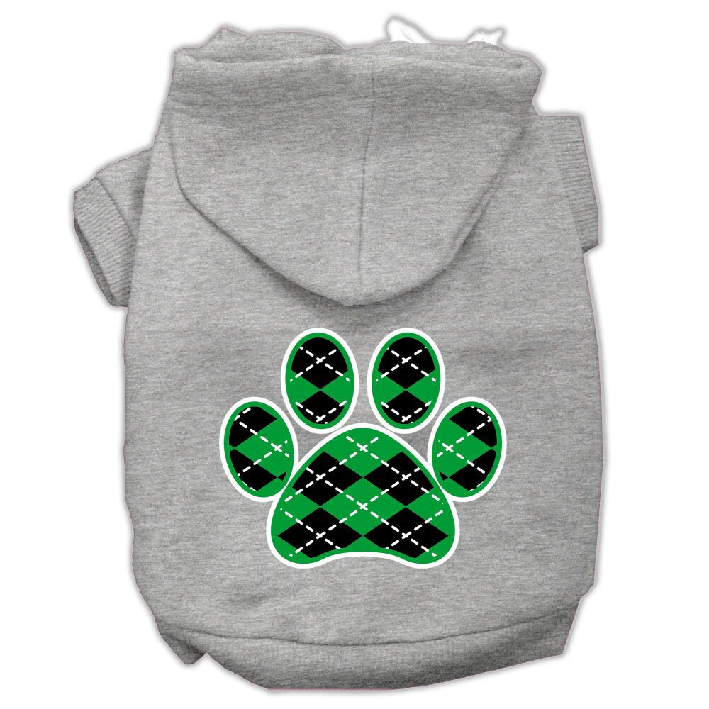 Pet Hoodie "Green Argyle Paw"