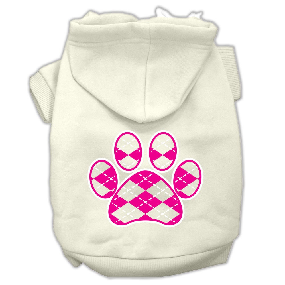 Pet Hoodie "Pink Argyle Paw"