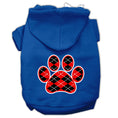 Load image into Gallery viewer, Pet Hoodie "Red Argyle Paw"
