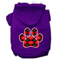 Load image into Gallery viewer, Pet Hoodie "Red Argyle Paw"
