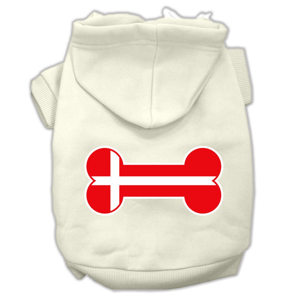 Pet Hoodie "Bone Shaped Denmark Flag"