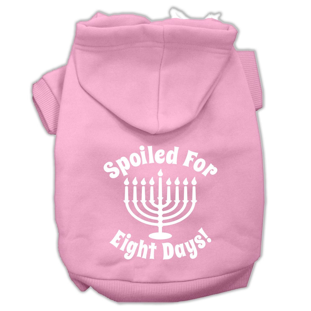 Hanukkah Pet Hoodie Screen Printed, "Spoiled For Eight Days"