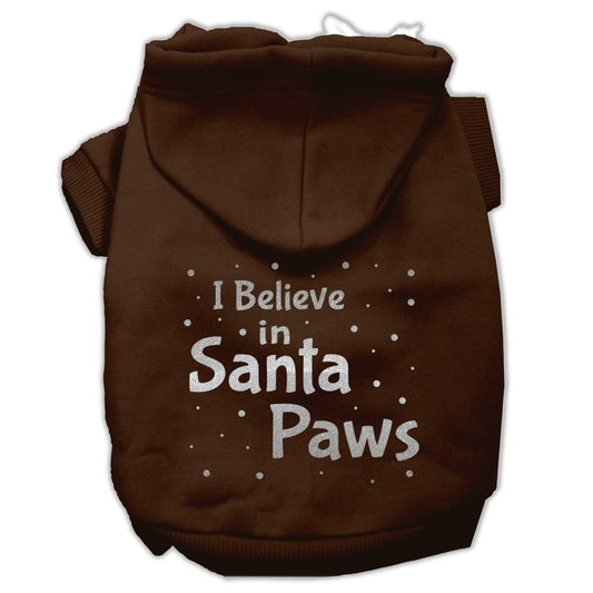 Christmas Pet Hoodie Screen Printed, "I Believe In Santa Paws"