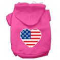 Load image into Gallery viewer, Pet Dog & Cat Hoodie Screen Printed, "American Flag Heart"
