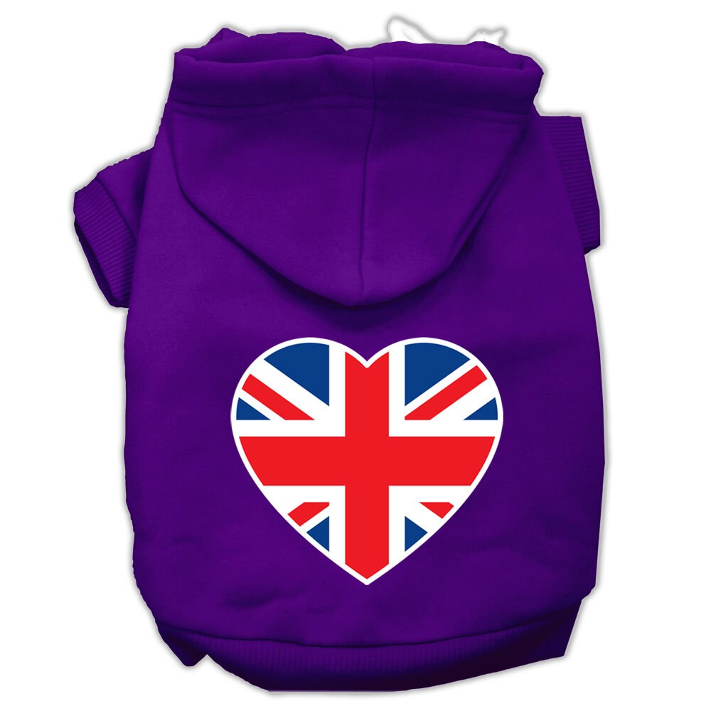 Pet Hoodie "British Flag Heart"
