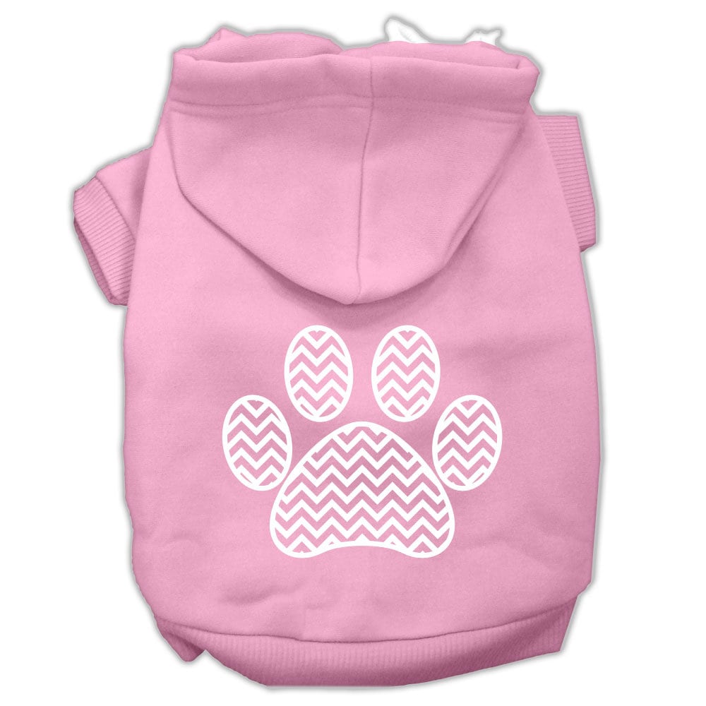 Pet Hoodie "Chevron Paw Print"