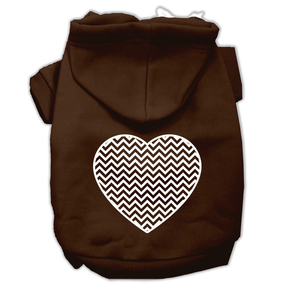 Pet Hoodie Screen Printed, "Chevron Heart"
