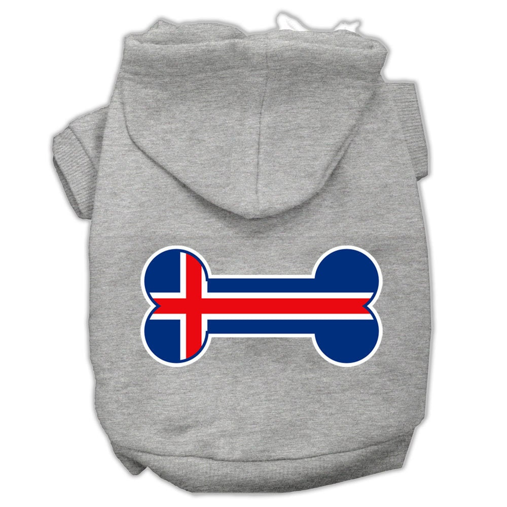 Pet Hoodie "Bone Shaped Iceland Flag"