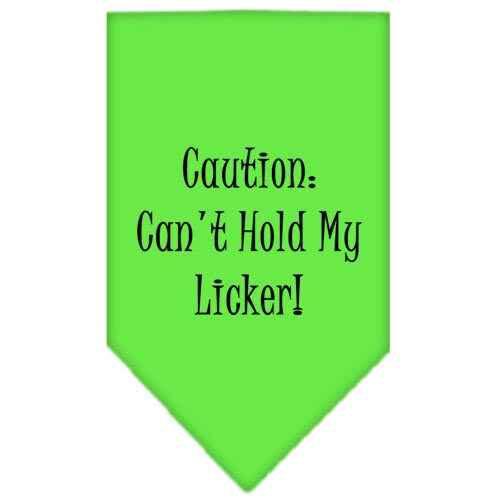 Pet and Dog Bandana Screen Printed, "Caution: Can't Hold My Licker"