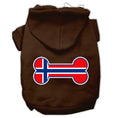 Load image into Gallery viewer, Pet, Dog & Cat Hoodie Screen Printed, "Bone Shaped Norway Flag"
