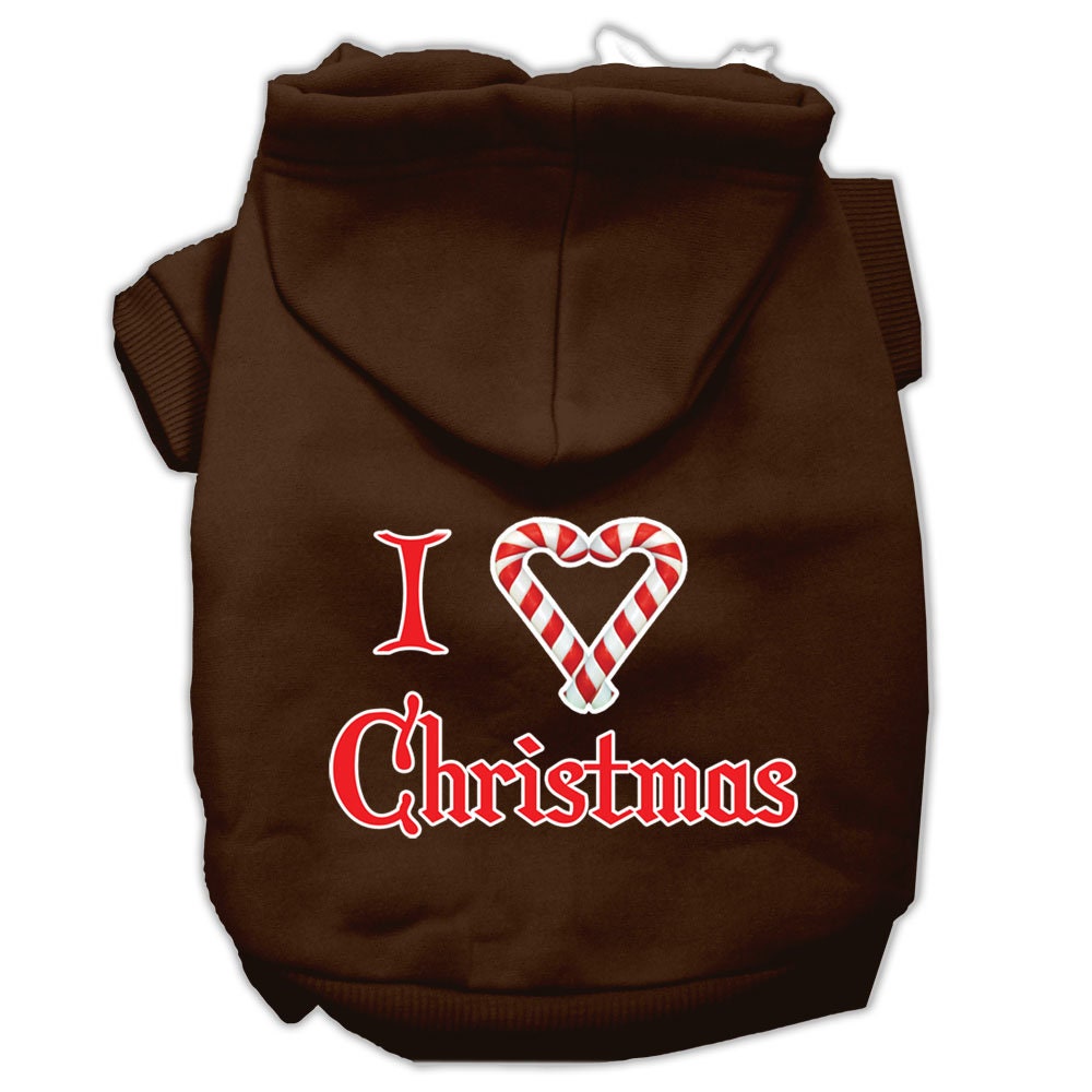 Christmas Pet Hoodie Screen Printed, "I Heart Christmas"