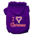 Load image into Gallery viewer, Christmas Pet Hoodie Screen Printed, "I Heart Christmas"
