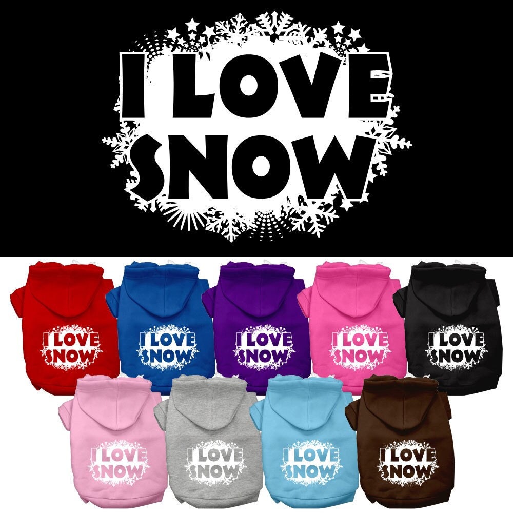 I Love Snow Christmas Pet Hoodie