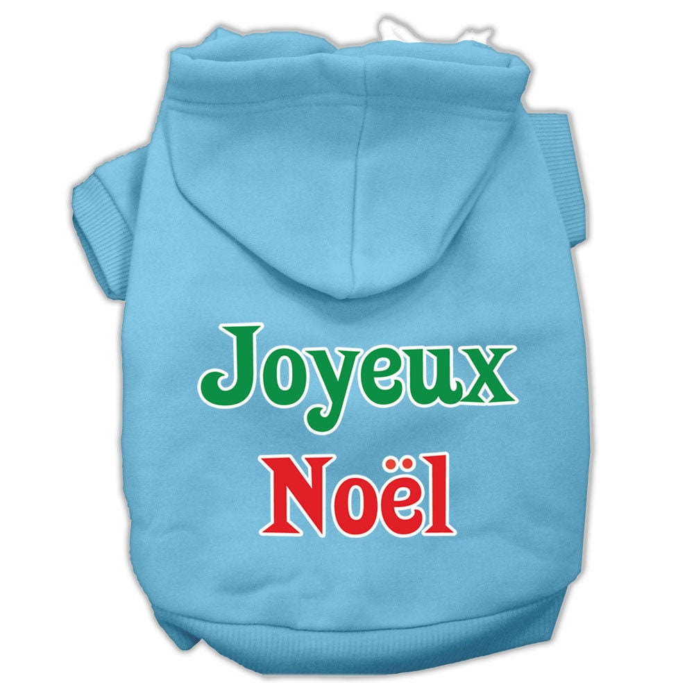 Christmas Pet Hoodie Screen Printed, "Joyeux Noel"
