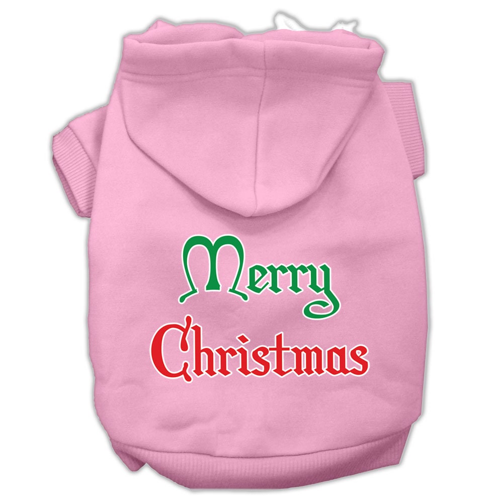 Christmas Pet Hoodie Screen Printed, "Merry Christmas"