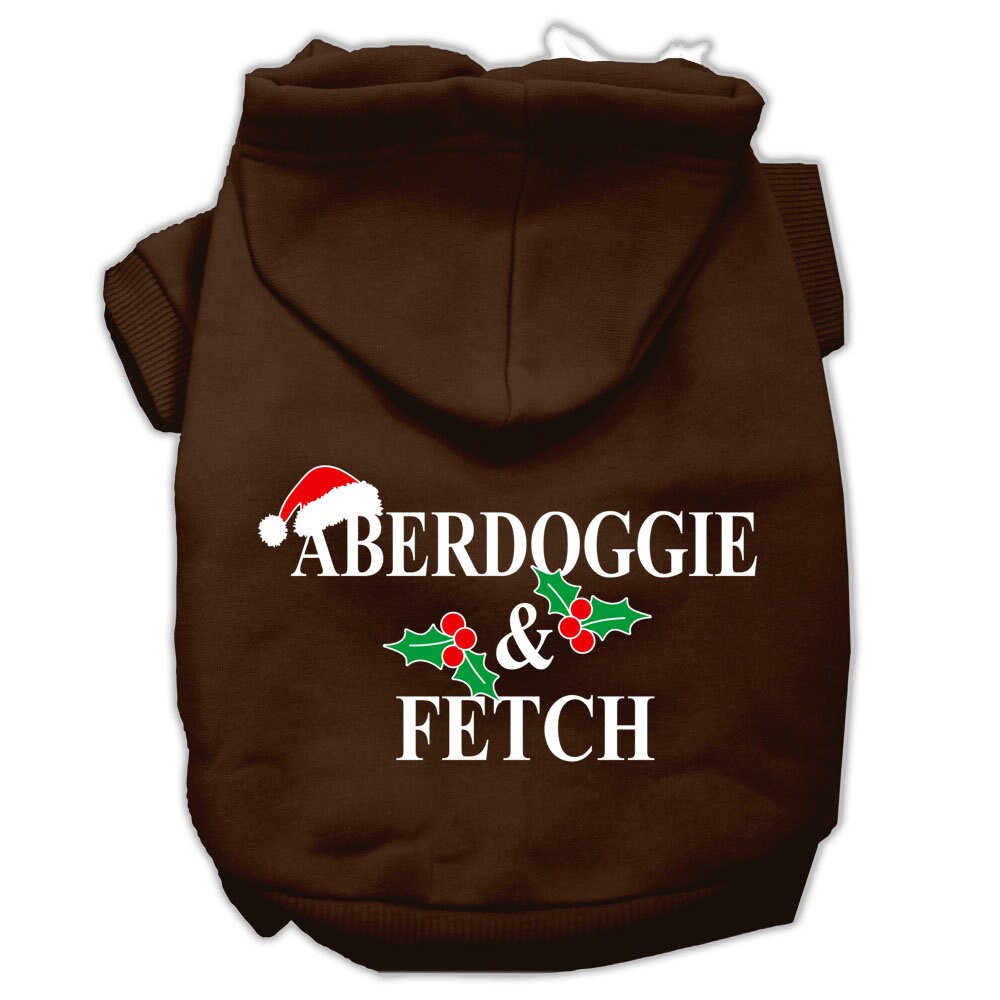 Christmas Pet Hoodie Screen Printed, "Aberdoggie & Fetch"