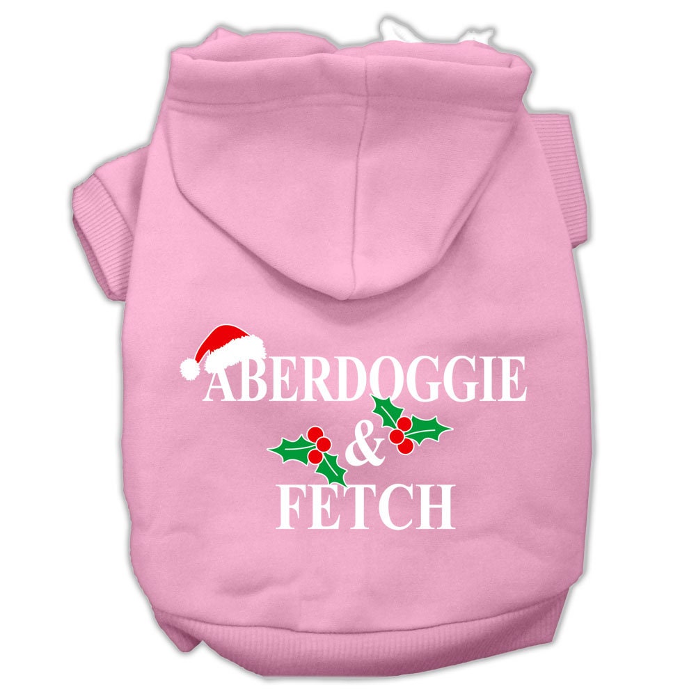 Christmas Pet Hoodie Screen Printed, "Aberdoggie & Fetch"