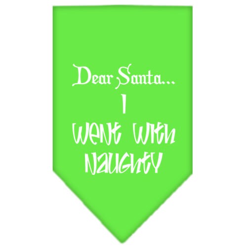 Christmas Pet and Dog Bandana, "Dear Santa... I Went With Naughty"