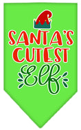 Load image into Gallery viewer, Christmas Pet and Dog Bandana Screen Printed, "Santa's Cutest Elf"
