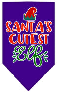 Load image into Gallery viewer, Christmas Pet and Dog Bandana Screen Printed, "Santa's Cutest Elf"
