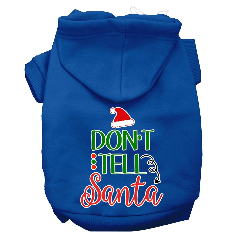 Christmas Pet Hoodie, "Don't Tell Santa"